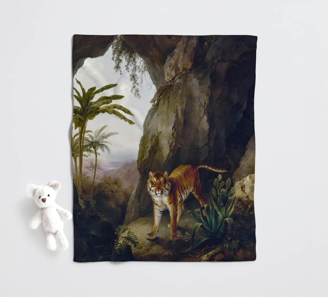 Tiger in a Cave coperta in pile da vintageshop
