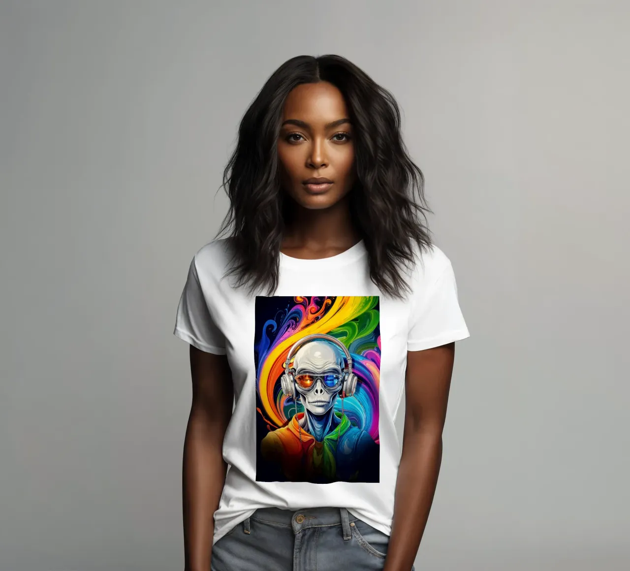 Cosmic Vibes women's fitted t-shirt by aurapixo
