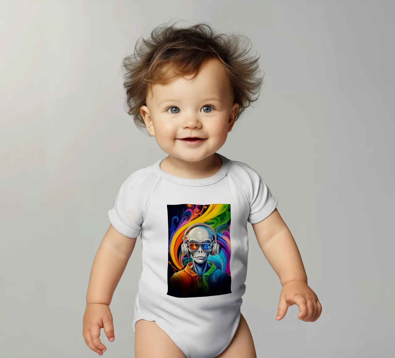 Kosmische Vibes Kurzarm Babybody von aurapixo