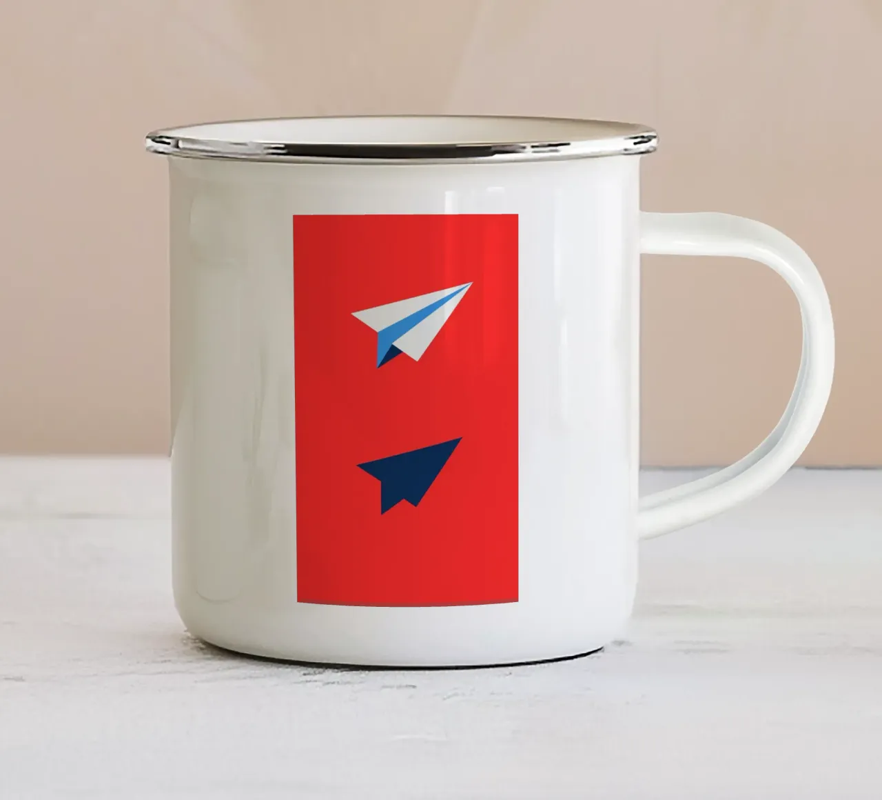Paper Airplane with Shadow tazza in smalto da ramosashop
