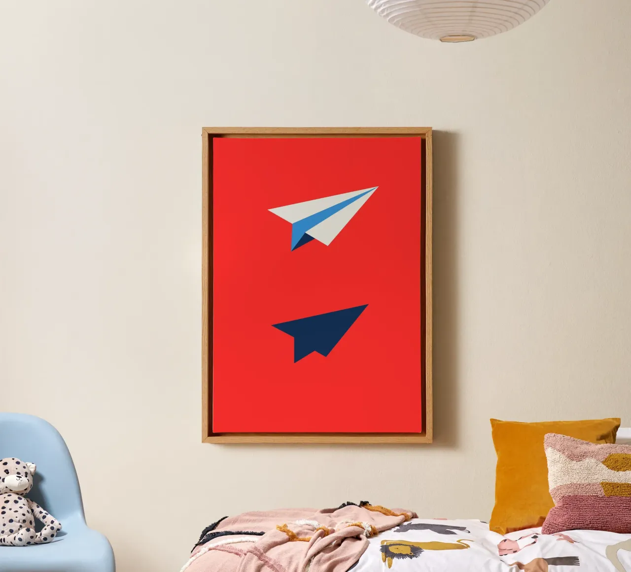 Paper Airplane with Shadow canvas with Floater frame by ramosashop