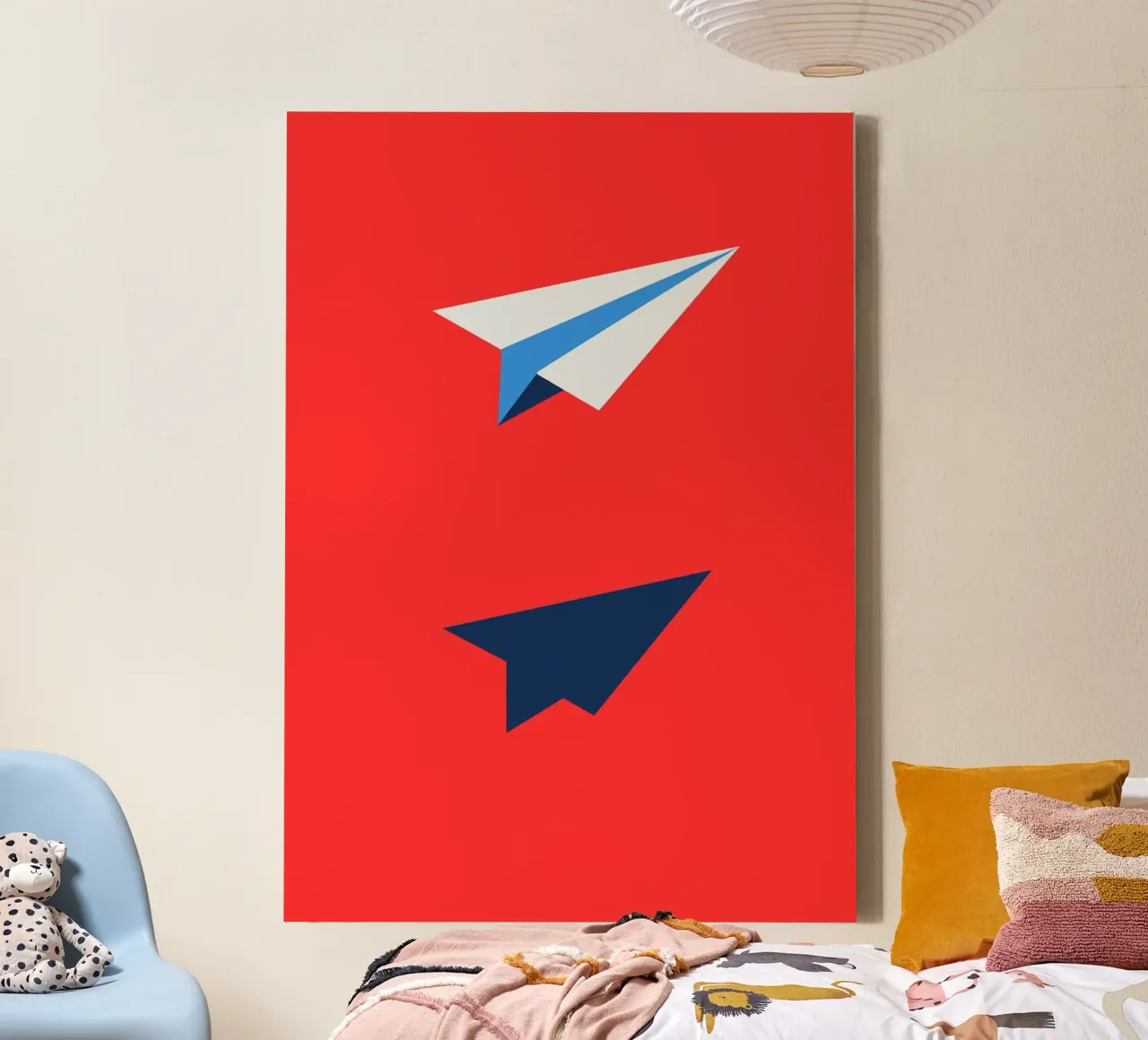 Paper Airplane with Shadow canvas with Floater frame by ramosashop
