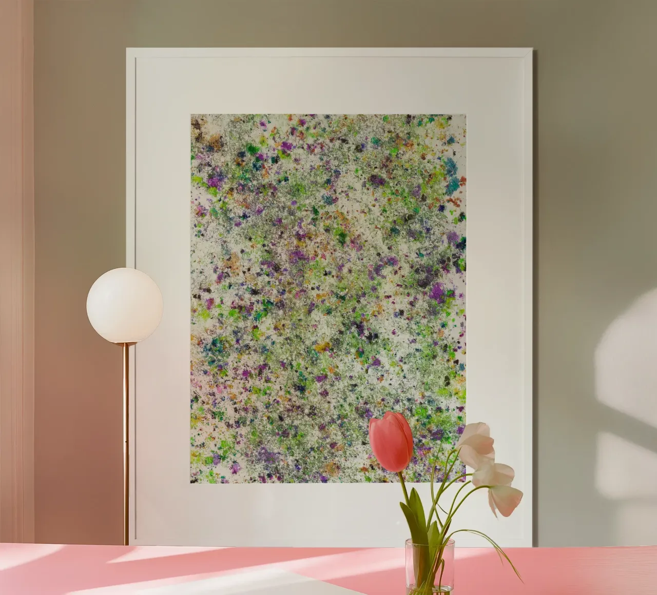 Abstract Artwork Colorful #5 poster con telaio in legno da kathrinmay