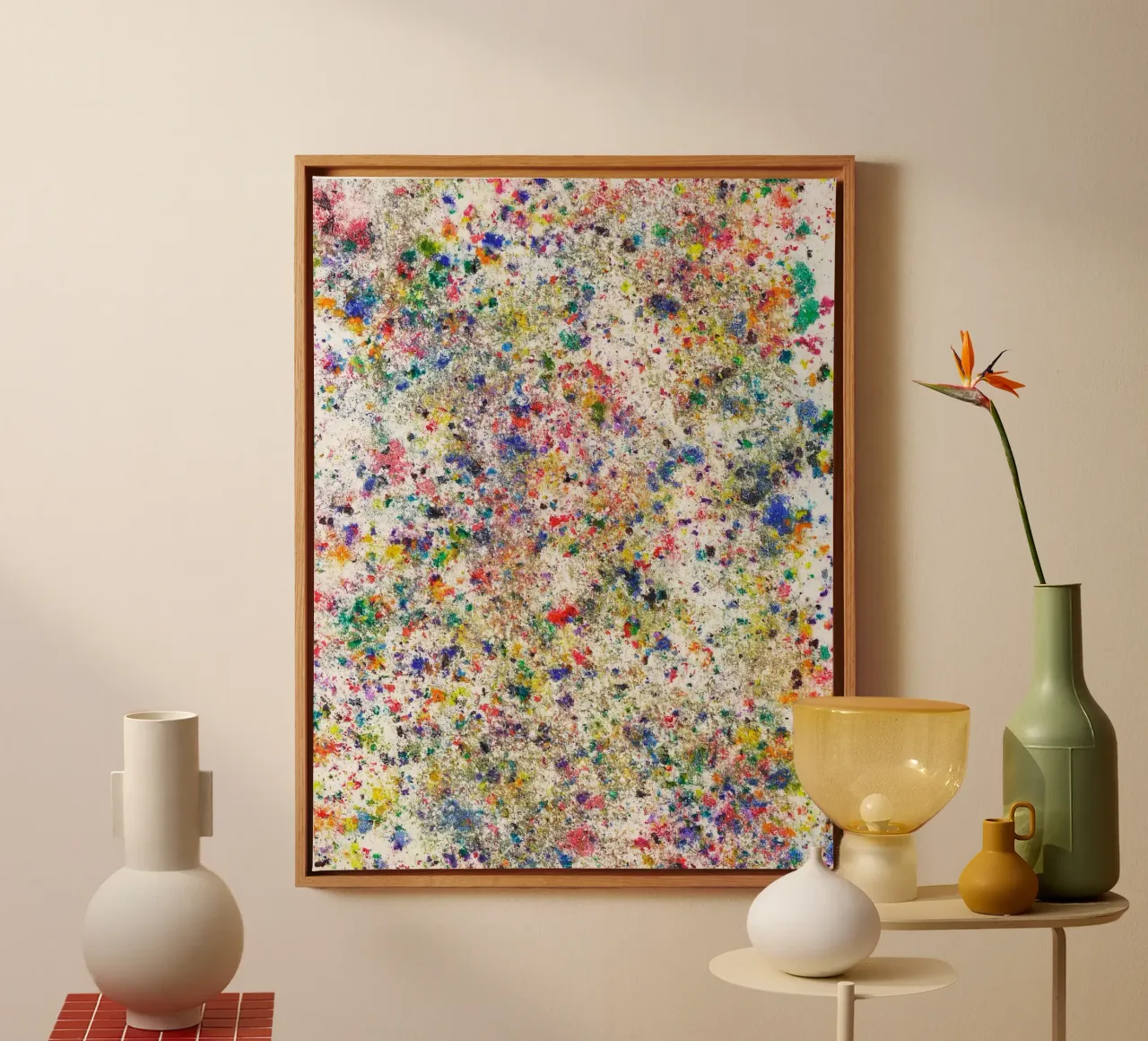 Abstract Artwork Colourful #7 canvas met Baklijst van kathrinmay