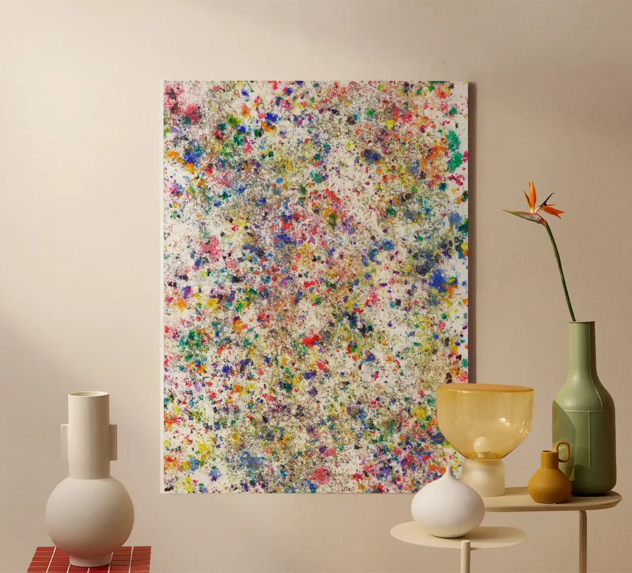 Abstract Artwork Colourful #7 canvas met Baklijst van kathrinmay