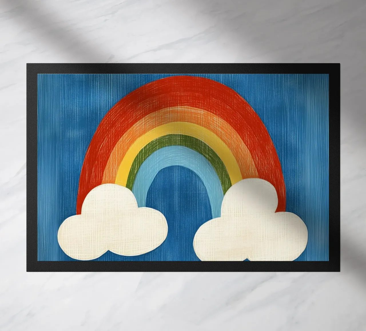 Regenbogen Fußmatte von Curious Canvas