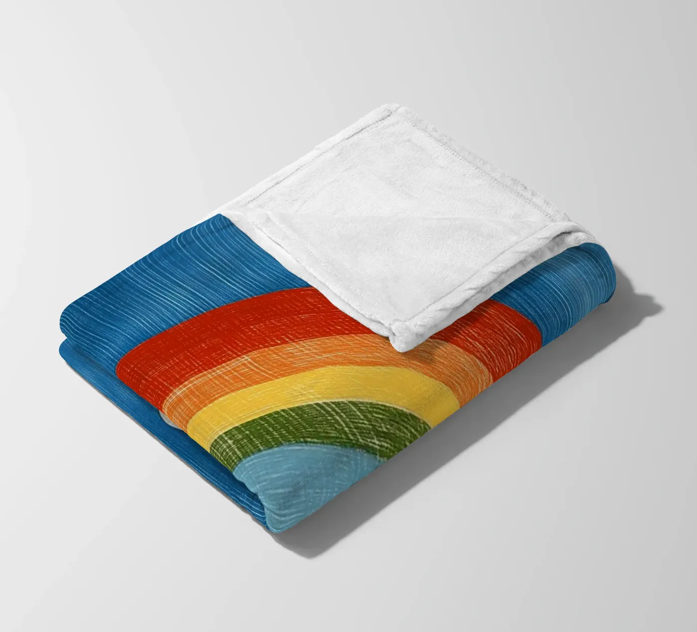 Rainbow fleece blanket by Curious Canvas