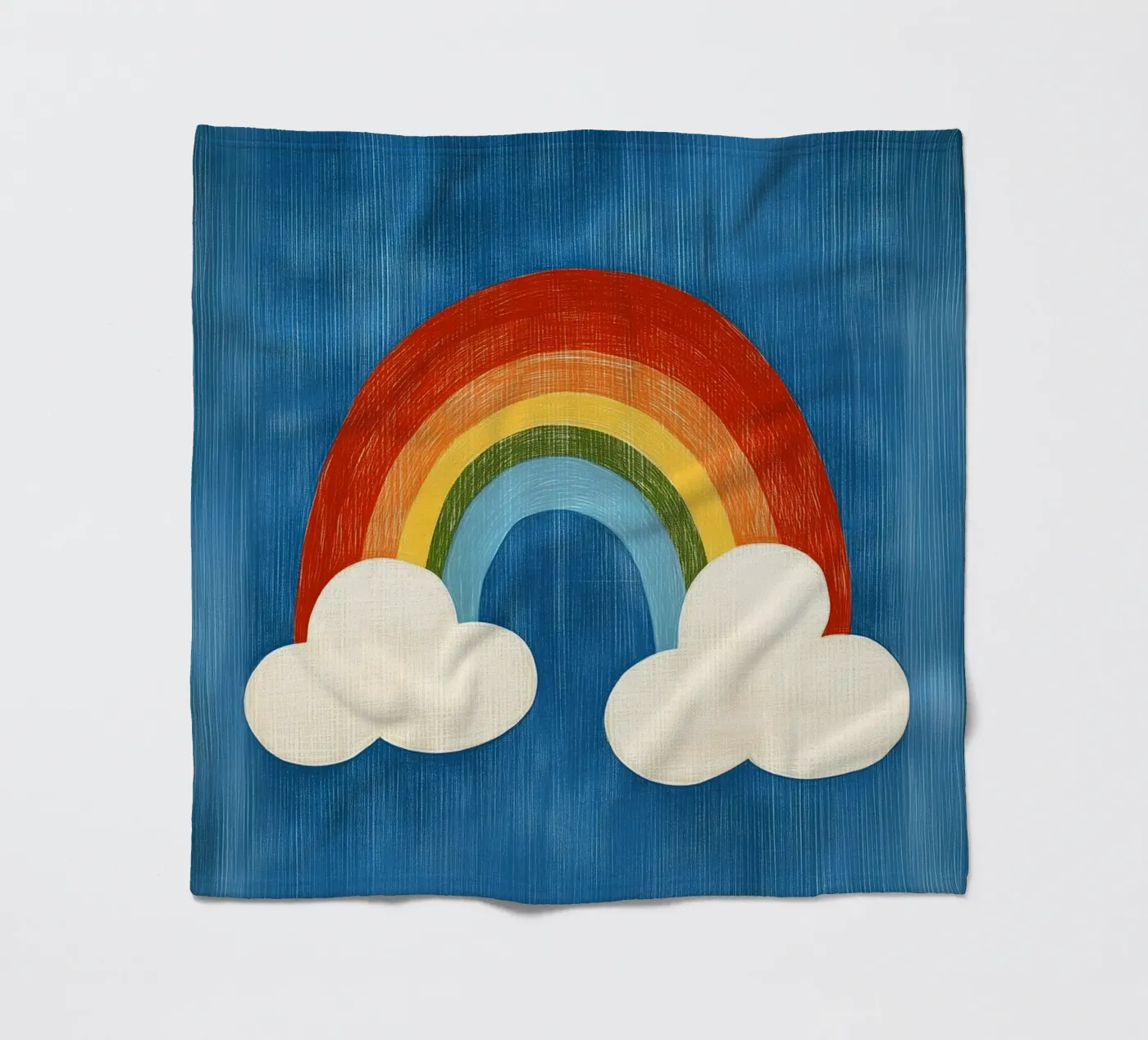 Rainbow fleece blanket by Curious Canvas