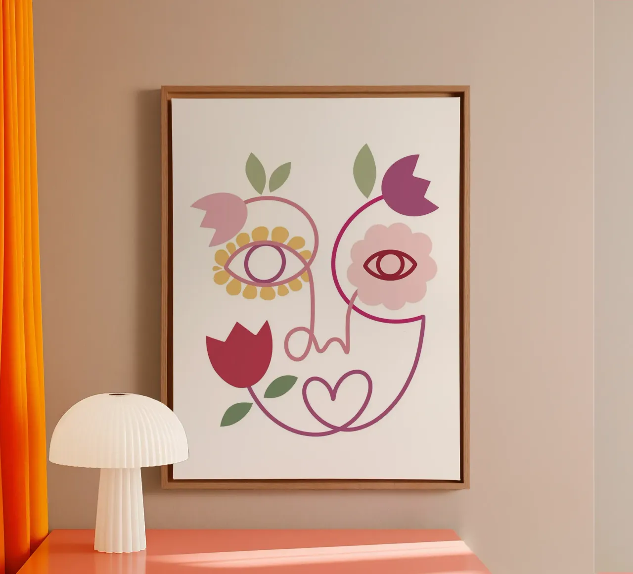 Bloom II door Shatha Dafai canvas met Baklijst van Linda Richardson