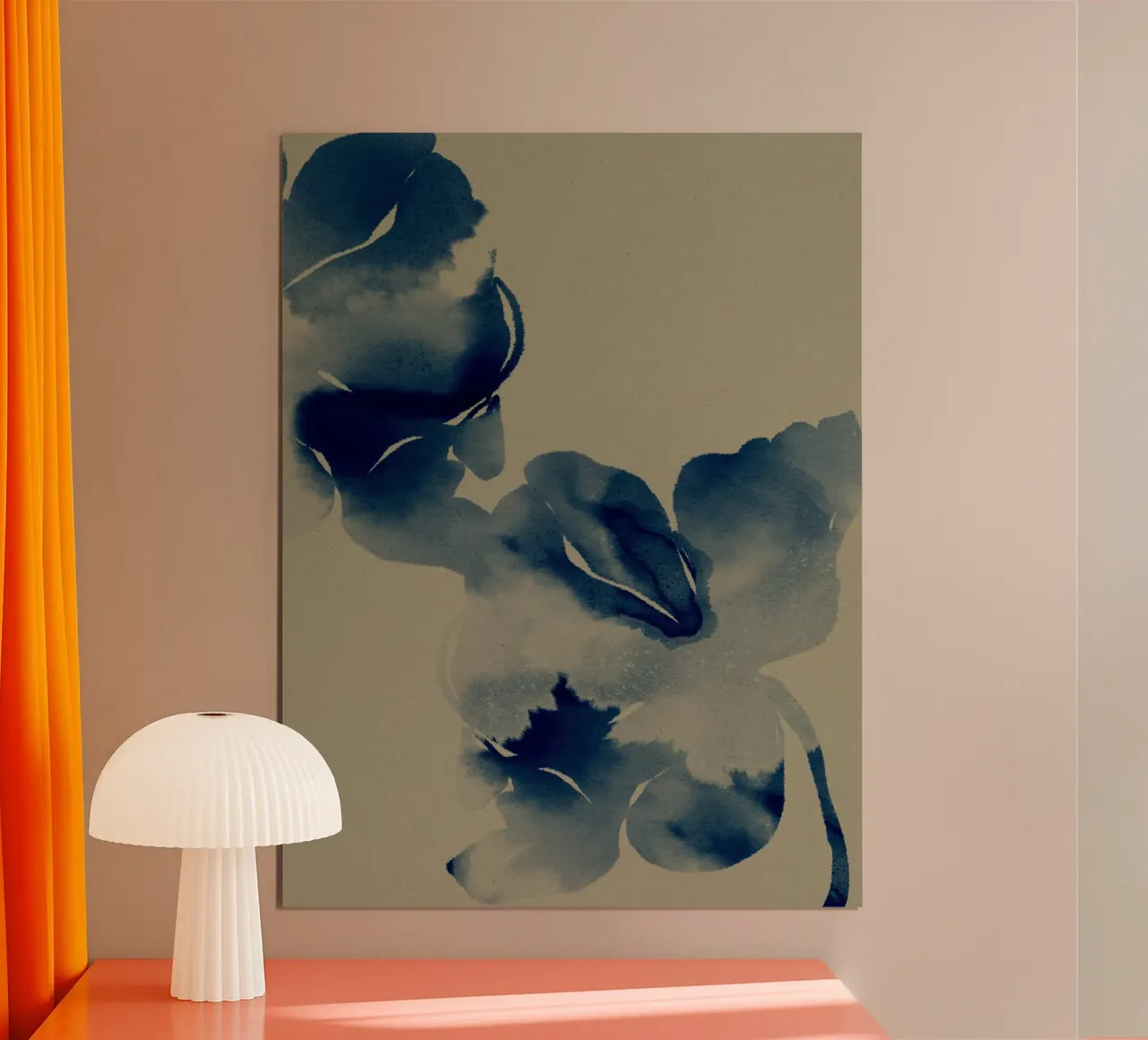 Fiori blu in acque dolci di Shatha Dafai poster con telaio in plastica da Linda Richardson