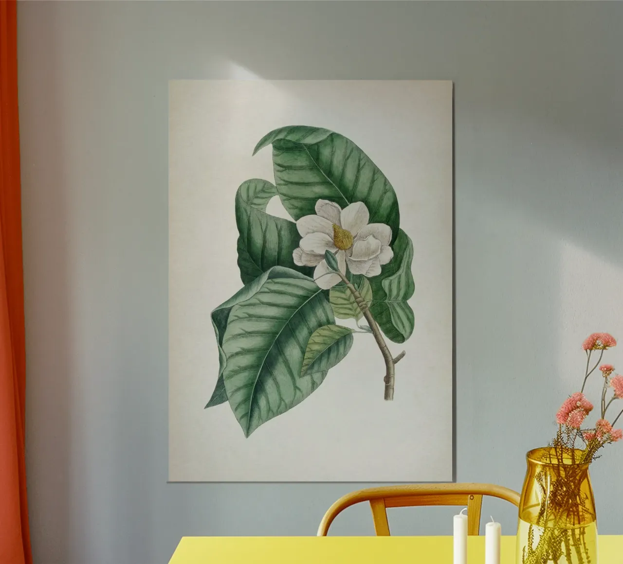 Vintage Catesby 2 Magnolia Parvus poster con telaio in alluminio da Vintage Print Collection