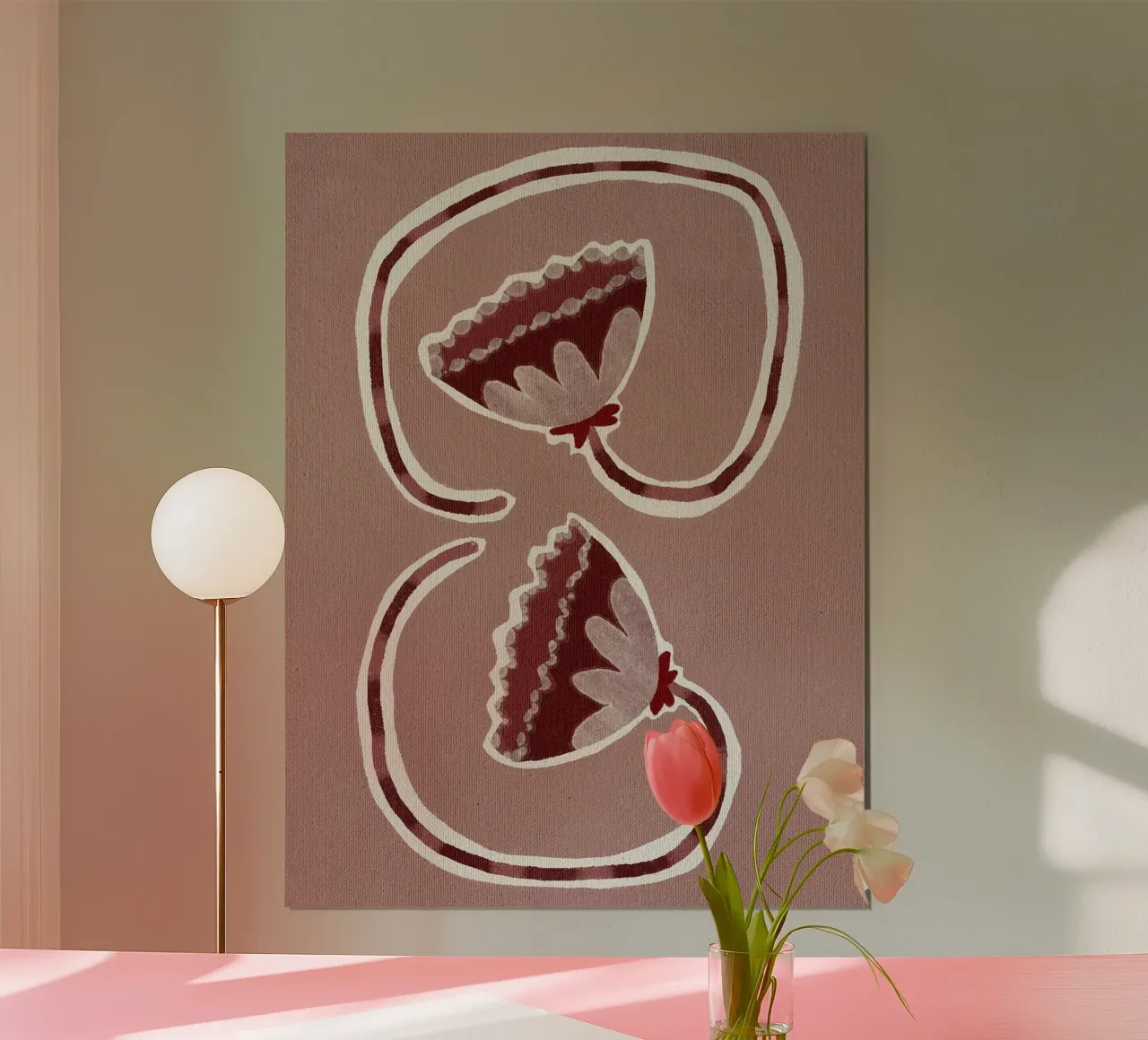Delicate blossom I di Shatha Dafai poster con telaio in legno da Linda Richardson