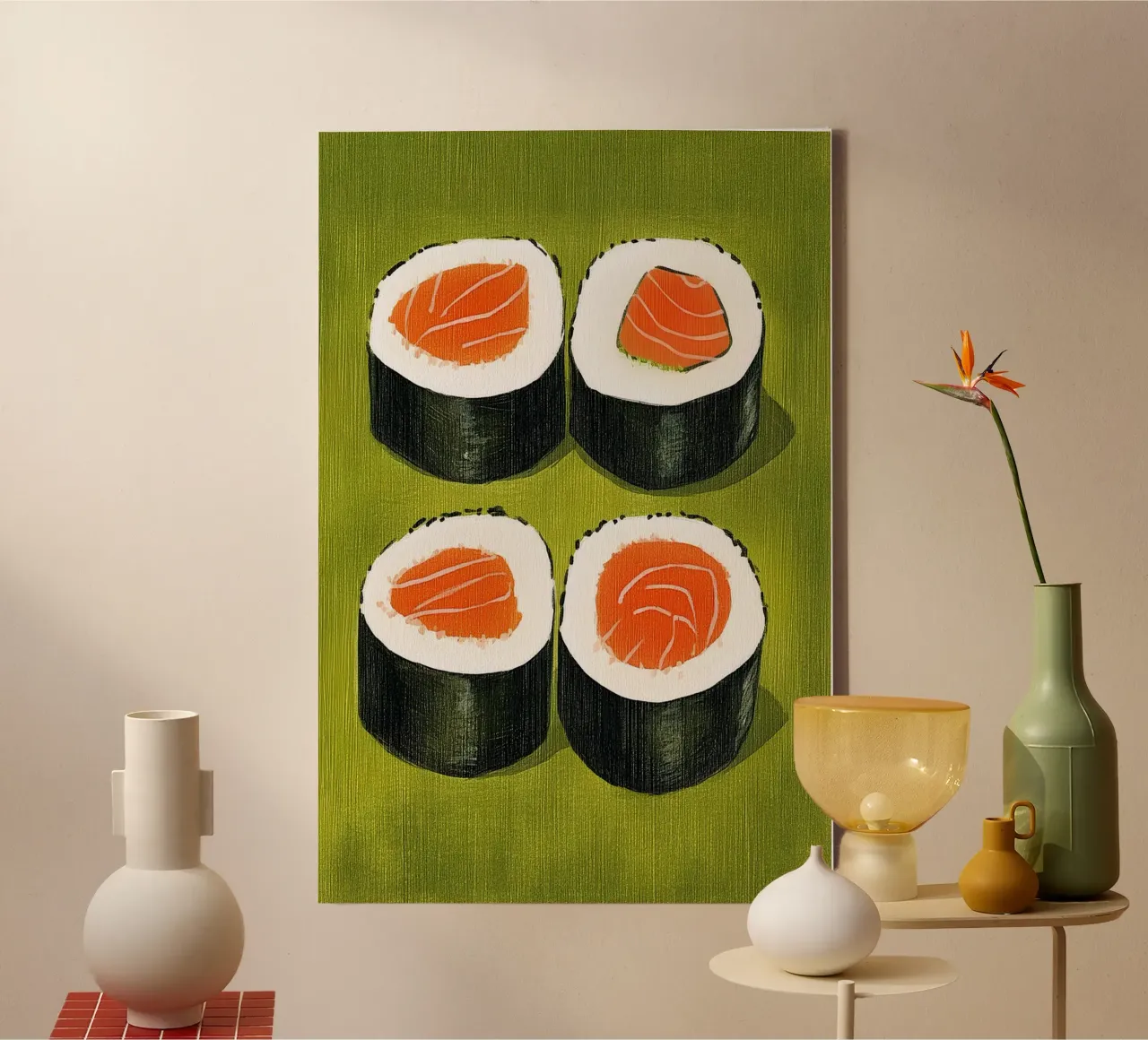 Sushi tela con Cornice a cassetta da Curious Canvas