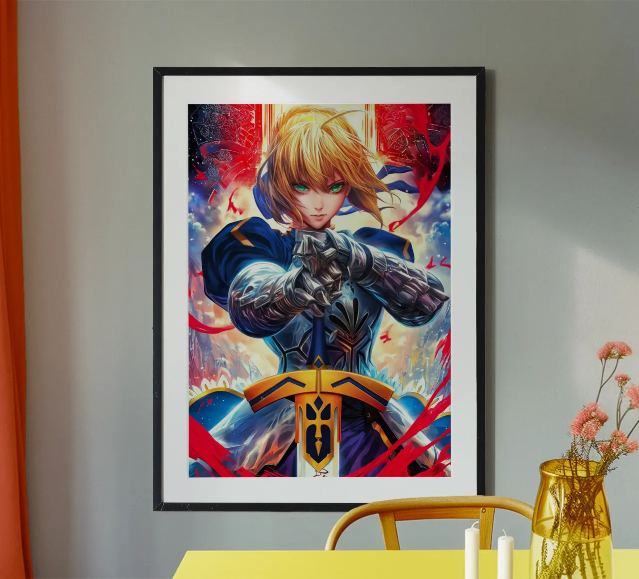 Altria Pendragon Saber Excalibur Morgan Knight Fate poster da Fleur de Lys