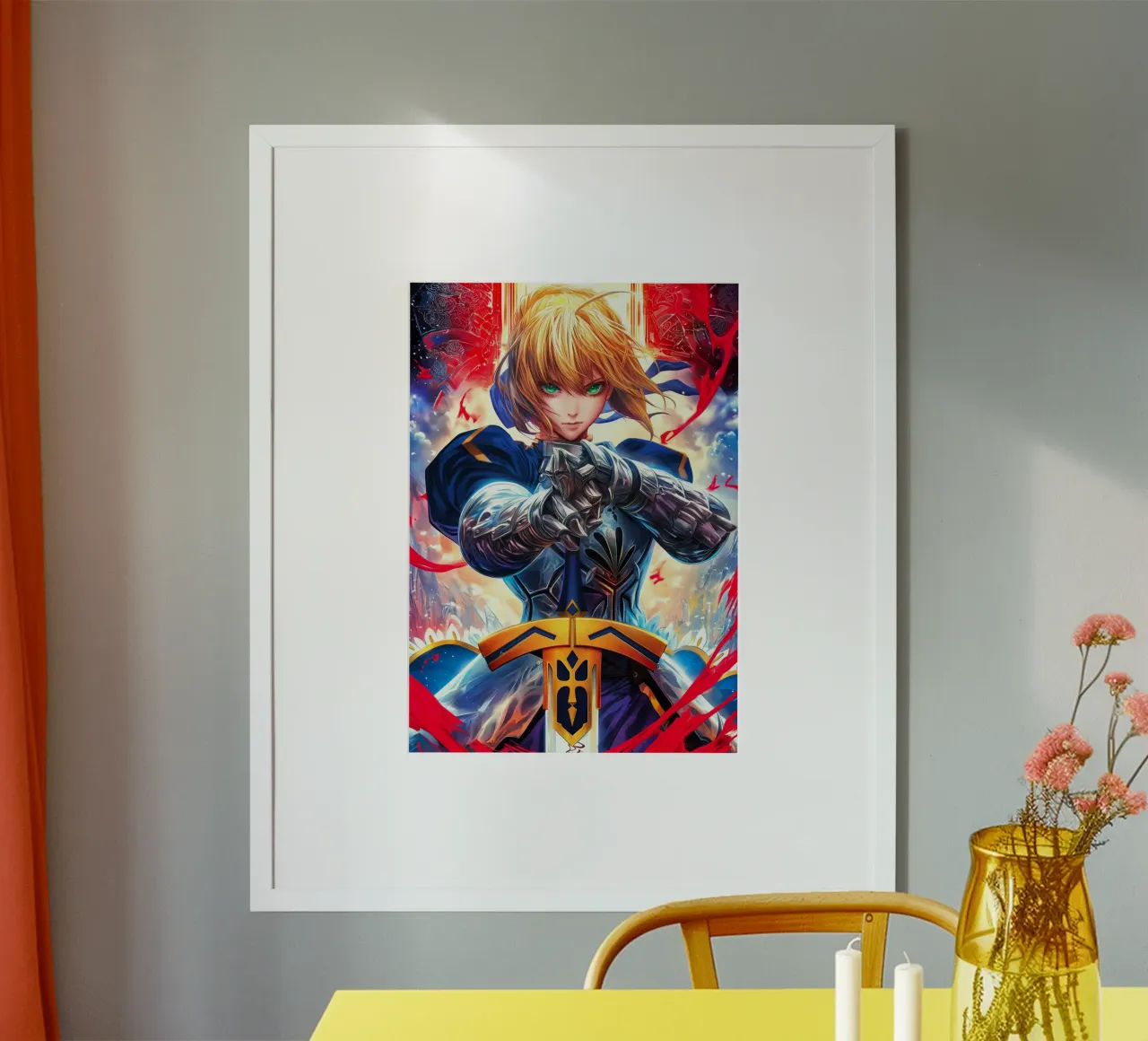 Altria Pendragon Saber Excalibur Morgan Knight Fate poster da Fleur de Lys