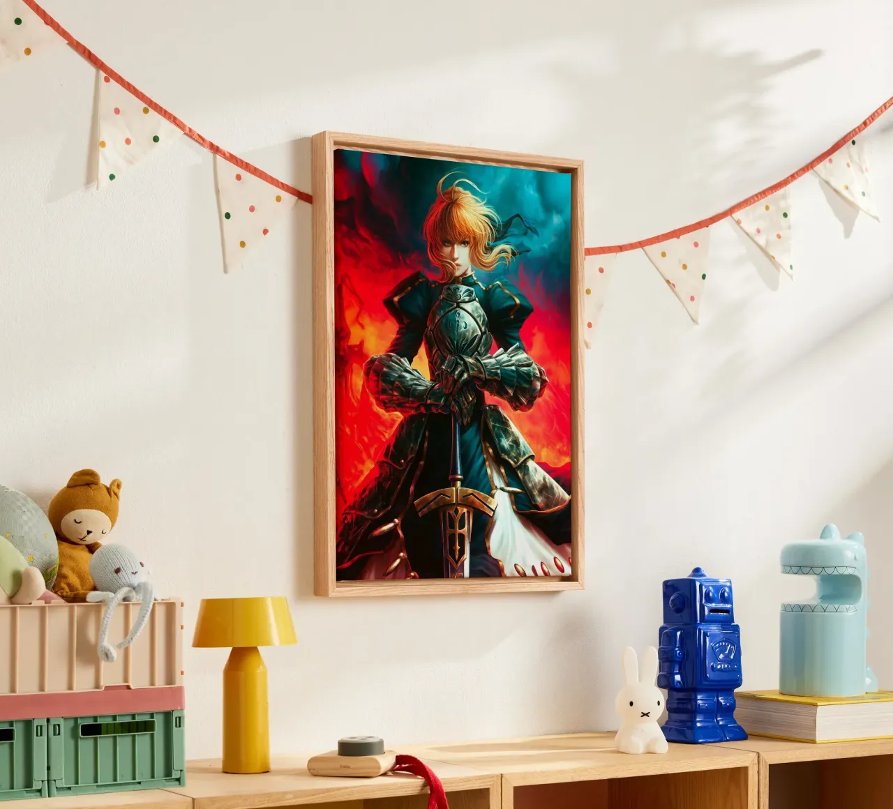 Altria Pendragon Saber Excalibur Morgan Knight Fate tela con Cornice a cassetta da Fleur de Lys