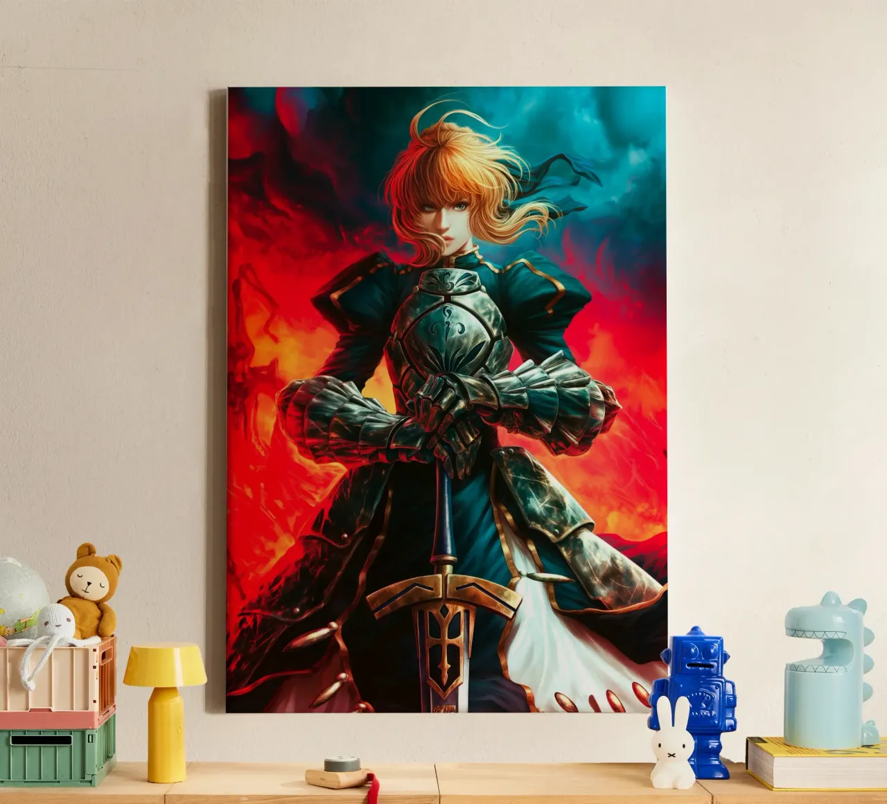 Altria Pendragon Saber Excalibur Morgan Knight Fate tela con Cornice a cassetta da Fleur de Lys