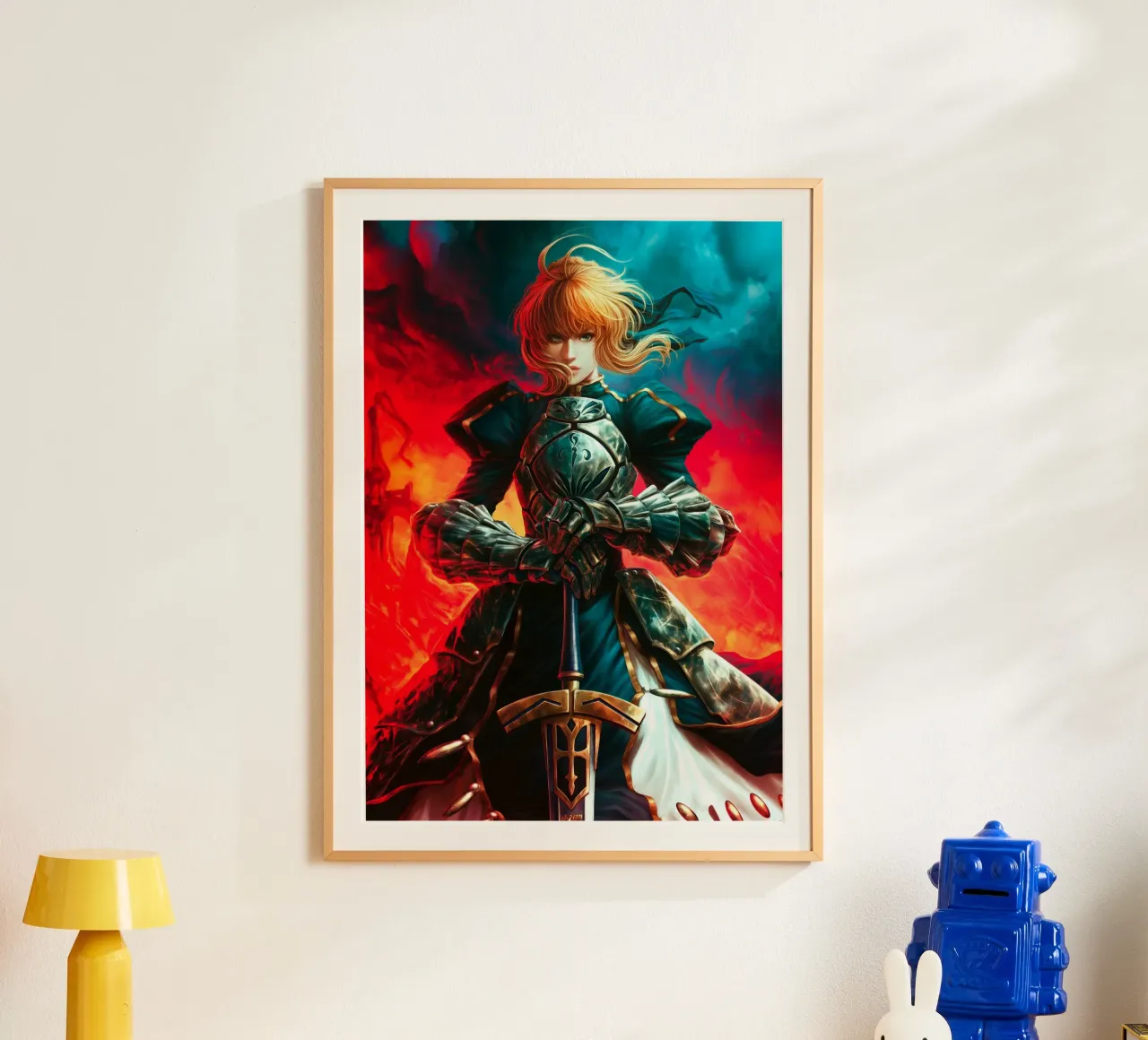Altria Pendragon Saber Excalibur Morgan Knight Fate poster con telaio in plastica da Fleur de Lys