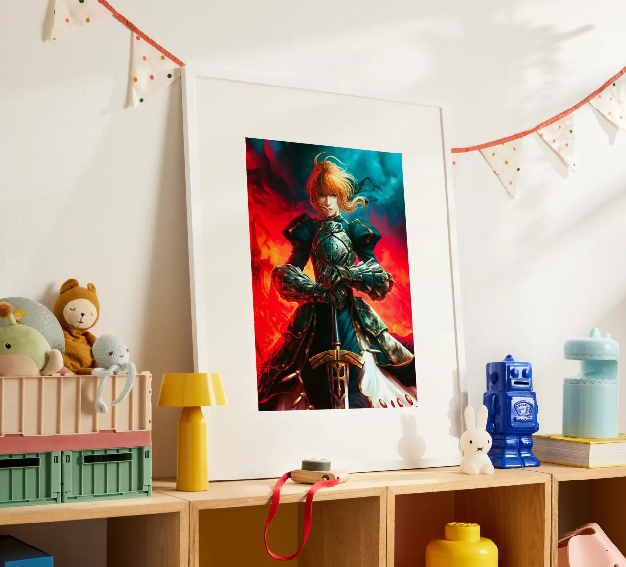 Altria Pendragon Saber Excalibur Morgan Knight Fate poster con telaio in plastica da Fleur de Lys