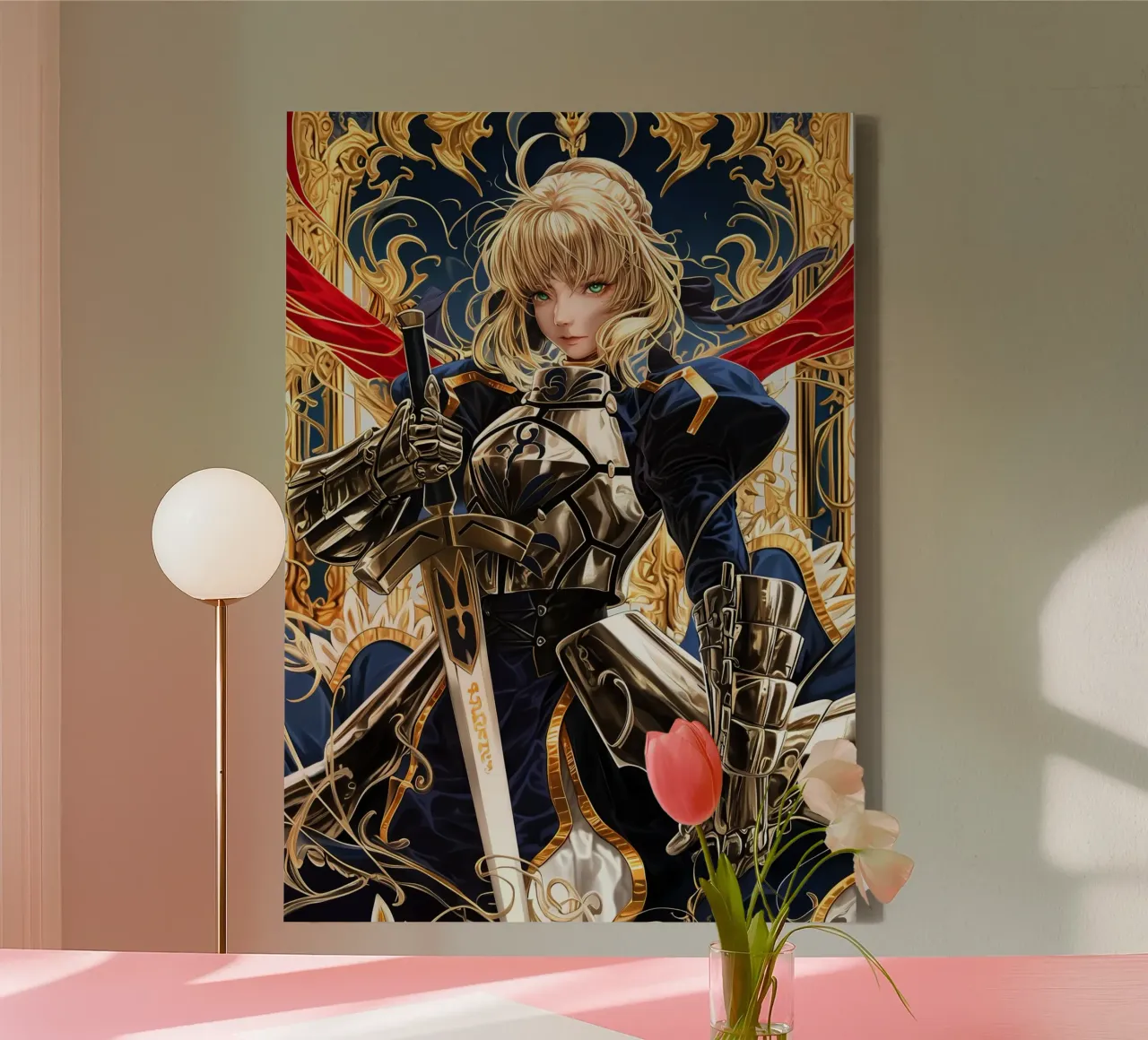 Altria Pendragon Saber Excalibur Morgan Knight Fate tela con Cornice a cassetta da Fleur de Lys