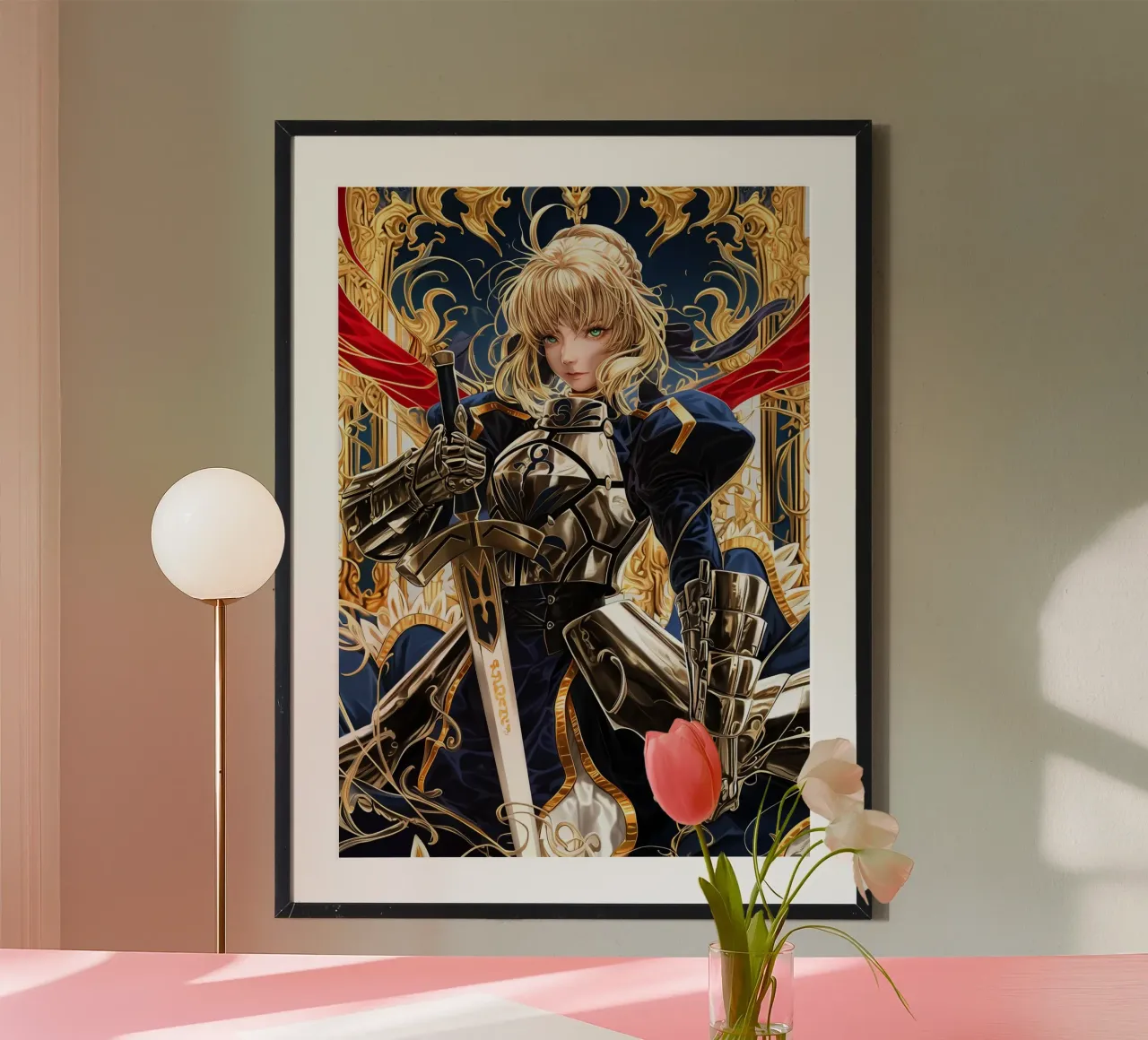 Altria Pendragon Saber Excalibur Morgan Knight Fate poster da Fleur de Lys