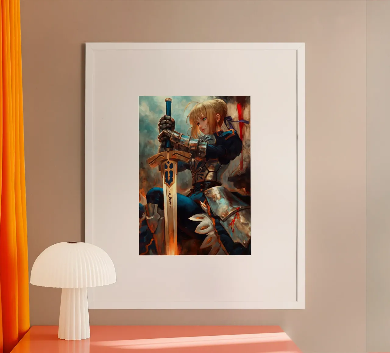 Altria Pendragon Saber Excalibur Morgan Knight Fate poster da Fleur de Lys