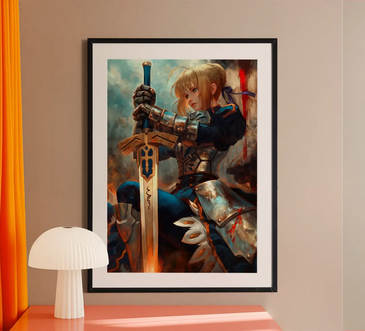 Altria Pendragon Saber Excalibur Morgan Knight Fate poster da Fleur de Lys
