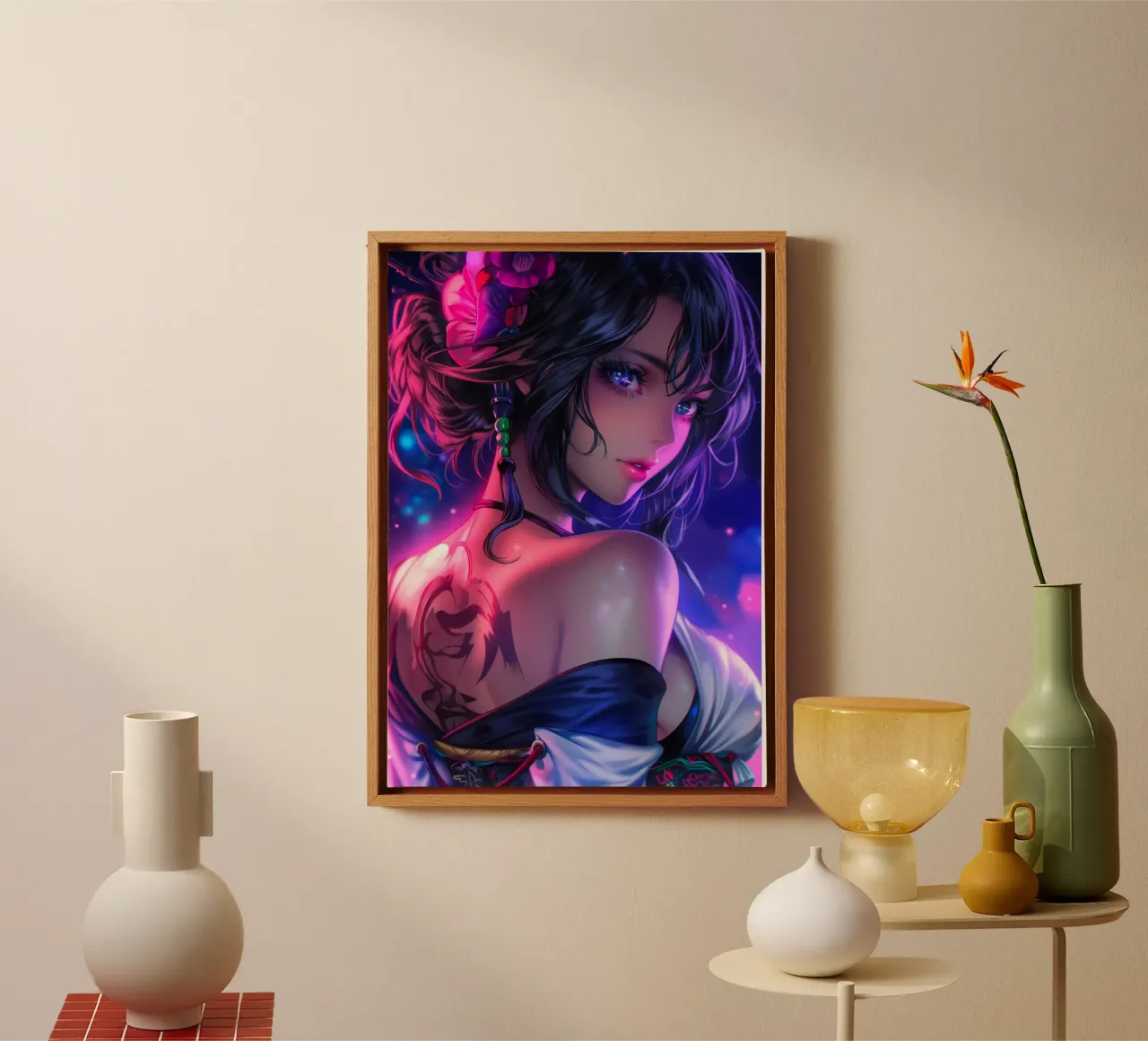 FFX Yuna Final Fantasy canvas met Baklijst van Stellar Creative