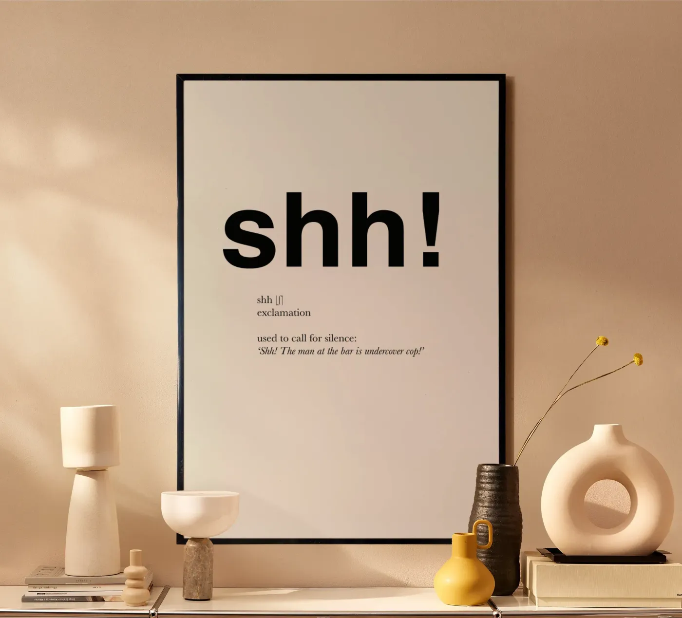 The shh interjection poster by Matěj Kašpar Jirásek