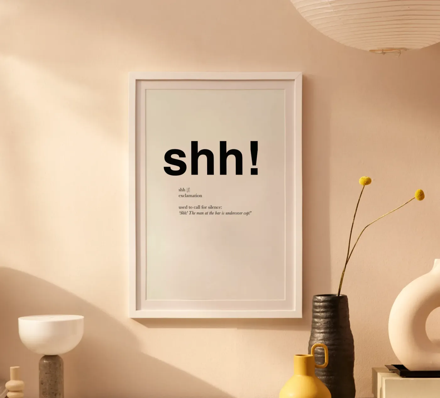 The shh interjection poster by Matěj Kašpar Jirásek