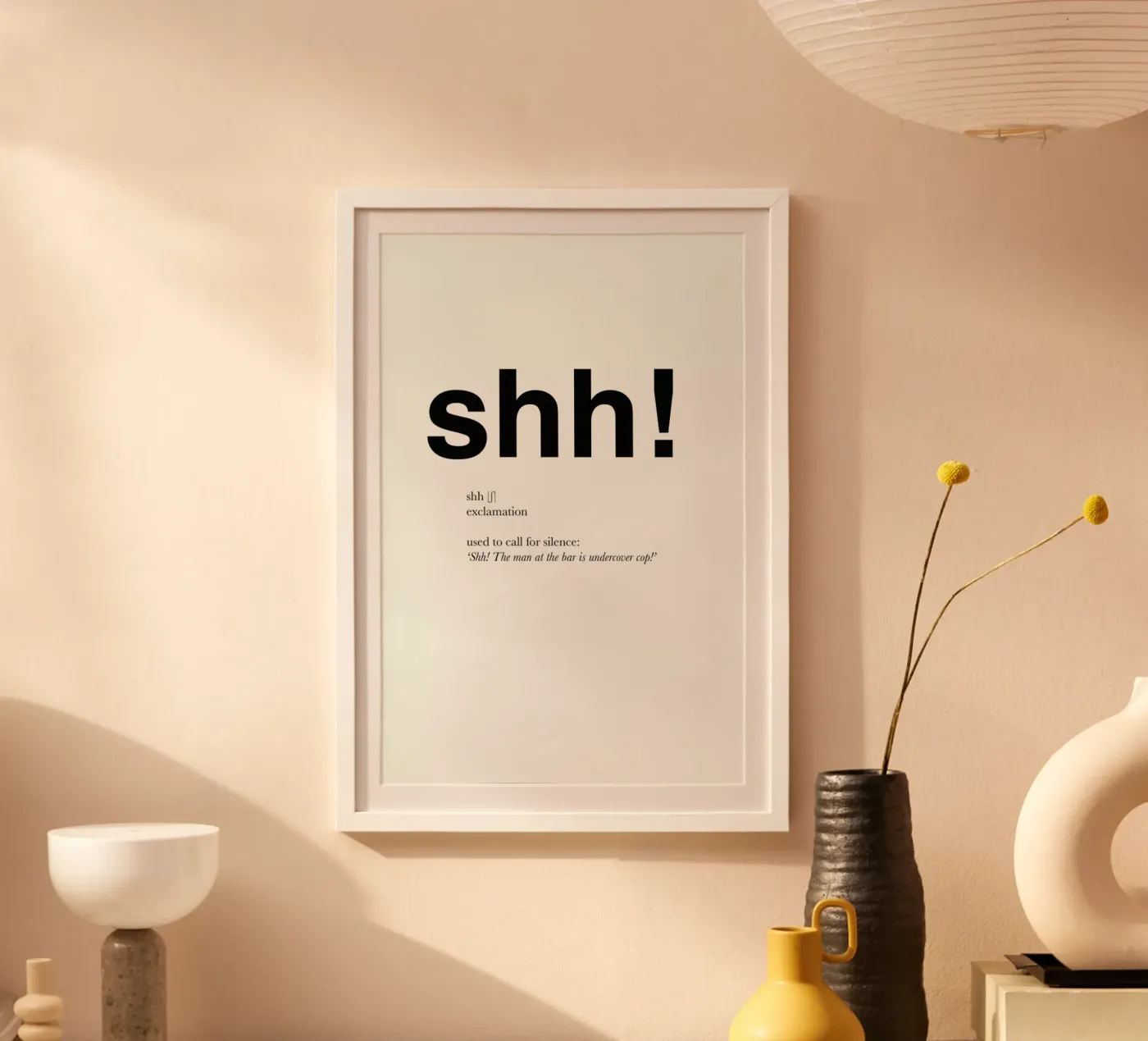 The shh interjection poster by Matěj Kašpar Jirásek