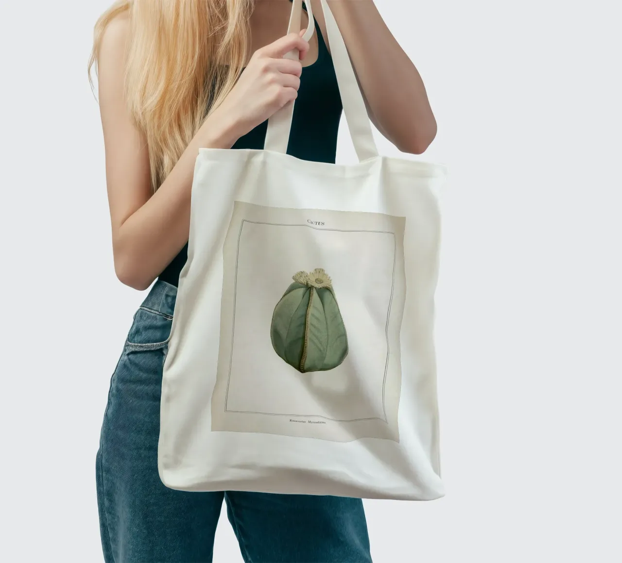 Vintage Curtis 2 Echinocactus Myriostigma tote bag by Vintage Print Collection