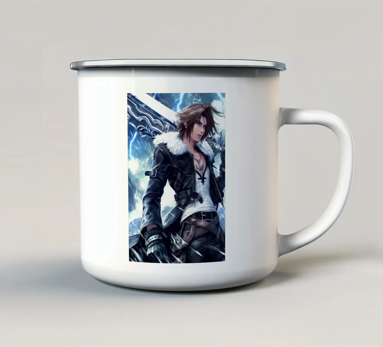 FFVIII FF8 Squall Leonhart Final Fantasy tazza in smalto da Fleur de Lys