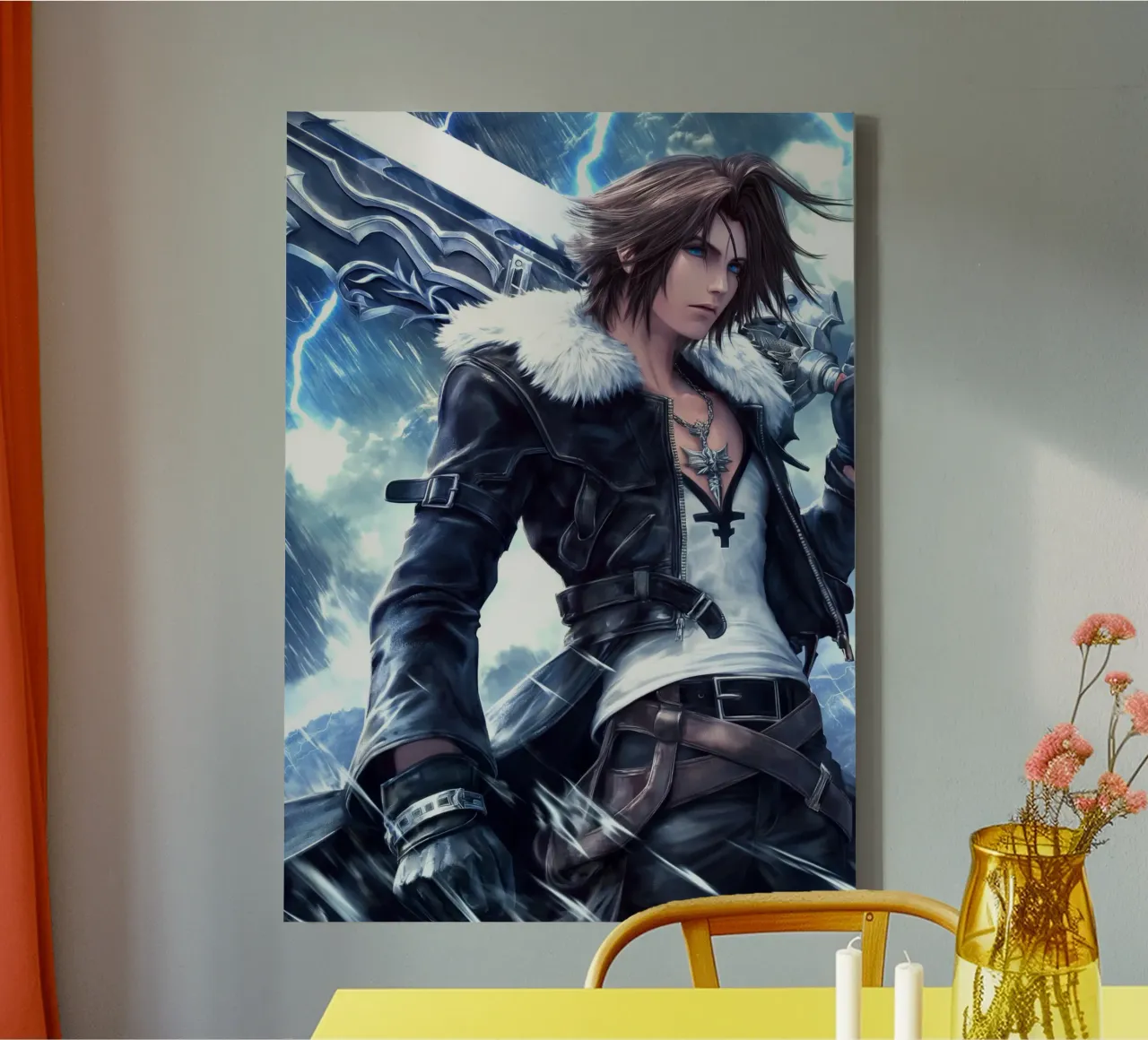 FFVIII FF8 Squall Leonhart Final Fantasy canvas with Floater frame by Fleur de Lys