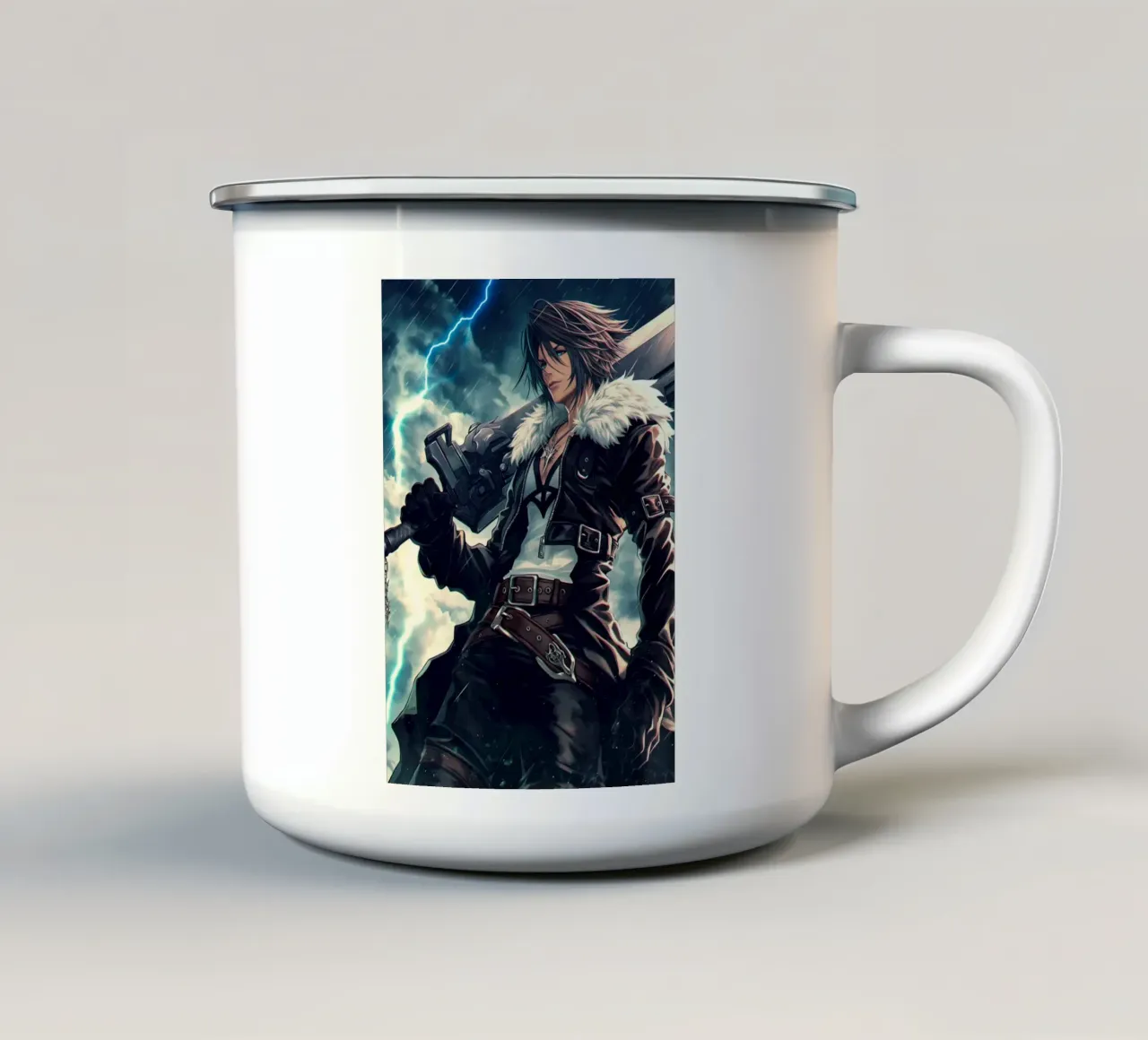 FFVIII FF8 Squall Leonhart Final Fantasy tazza in smalto da Fleur de Lys