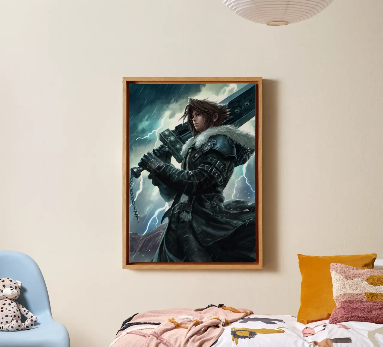FFVIII FF8 Squall Leonhart Final Fantasy canvas with Floater frame by Fleur de Lys