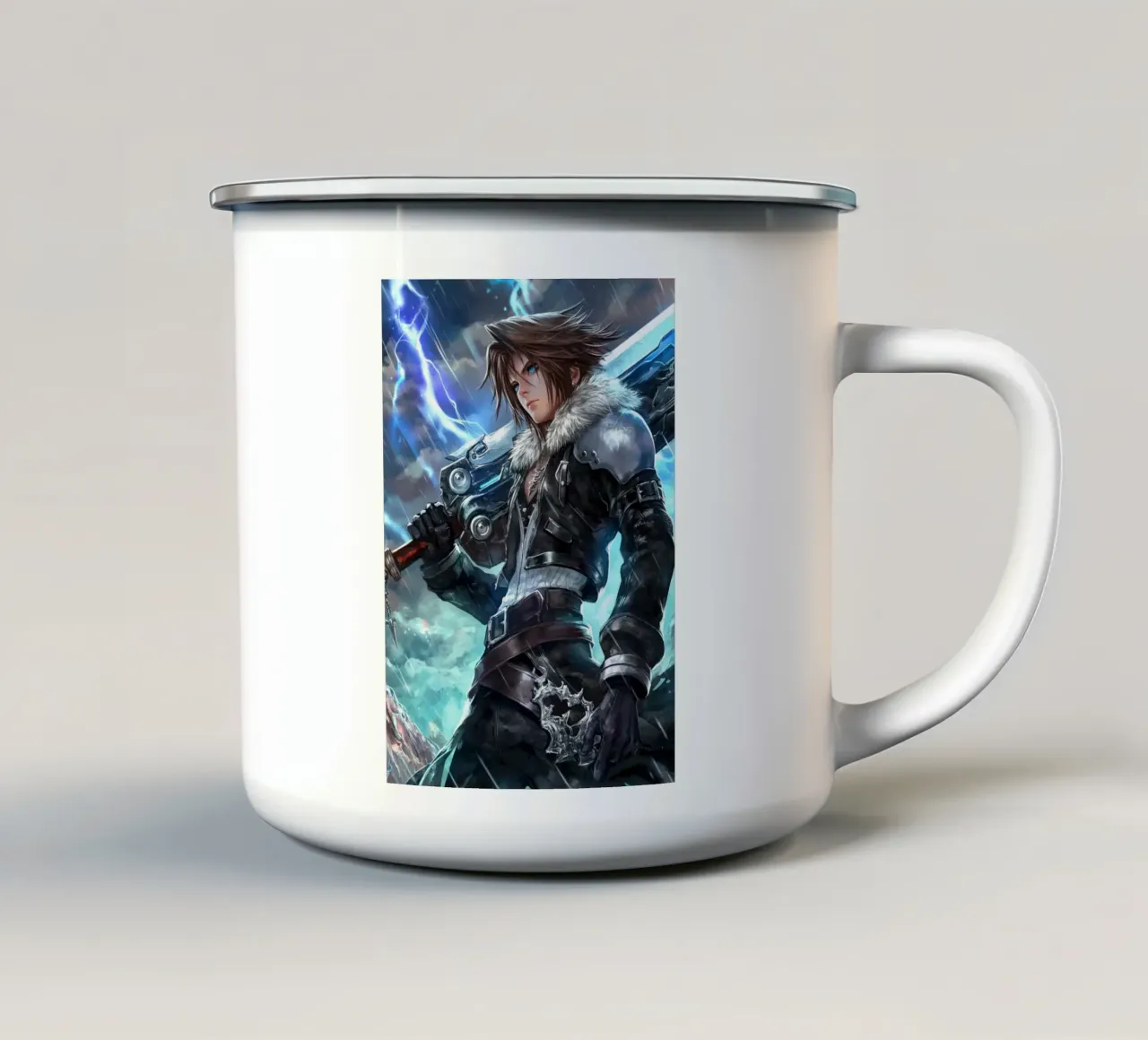 FFVIII FF8 Squall Leonhart Final Fantasy tazza in smalto da Fleur de Lys
