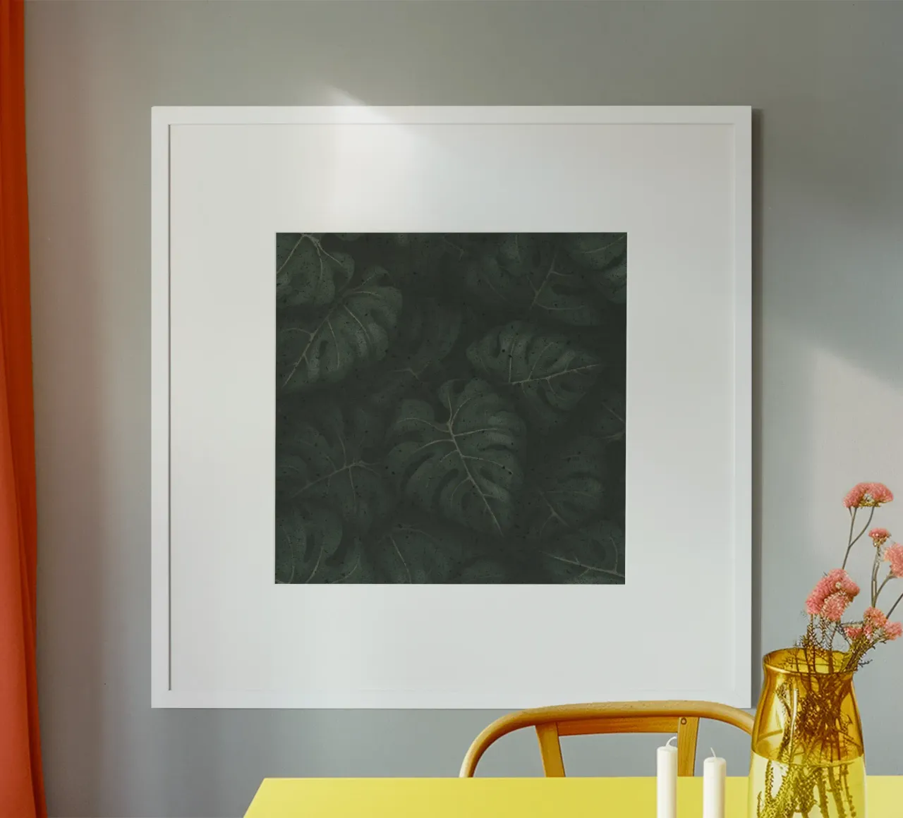 Monstera Blätter Illustration Dunkelgrünes Botanical Design poster de Stella-Illustrations