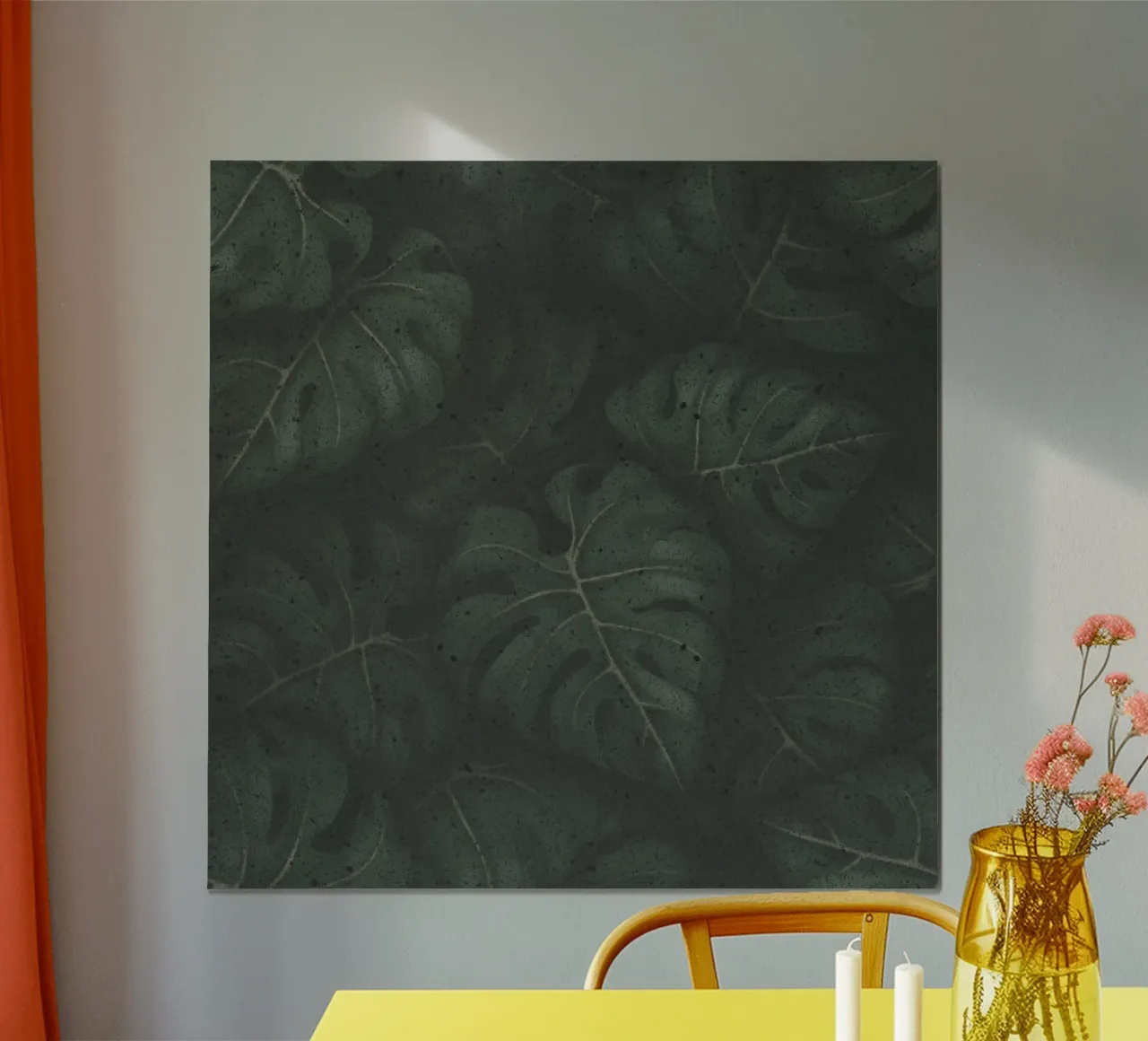 Monstera Blätter Illustration Dunkelgrünes Botanical Design poster de Stella-Illustrations