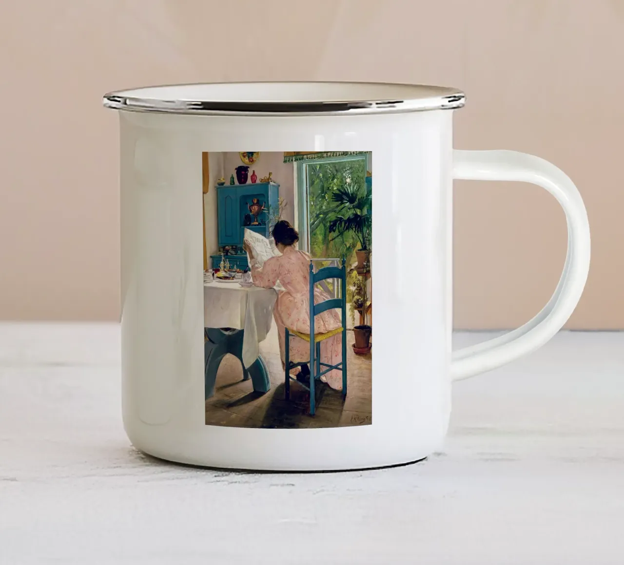 A colazione tazza in smalto da Ken Kelly