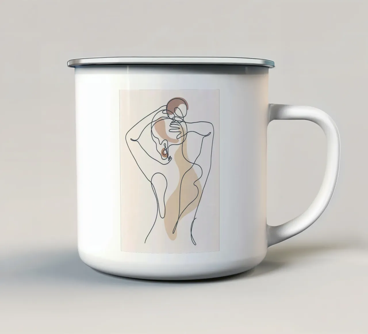 Nudo artistico dalle linee aggraziate tazza in smalto da Ken Kelly