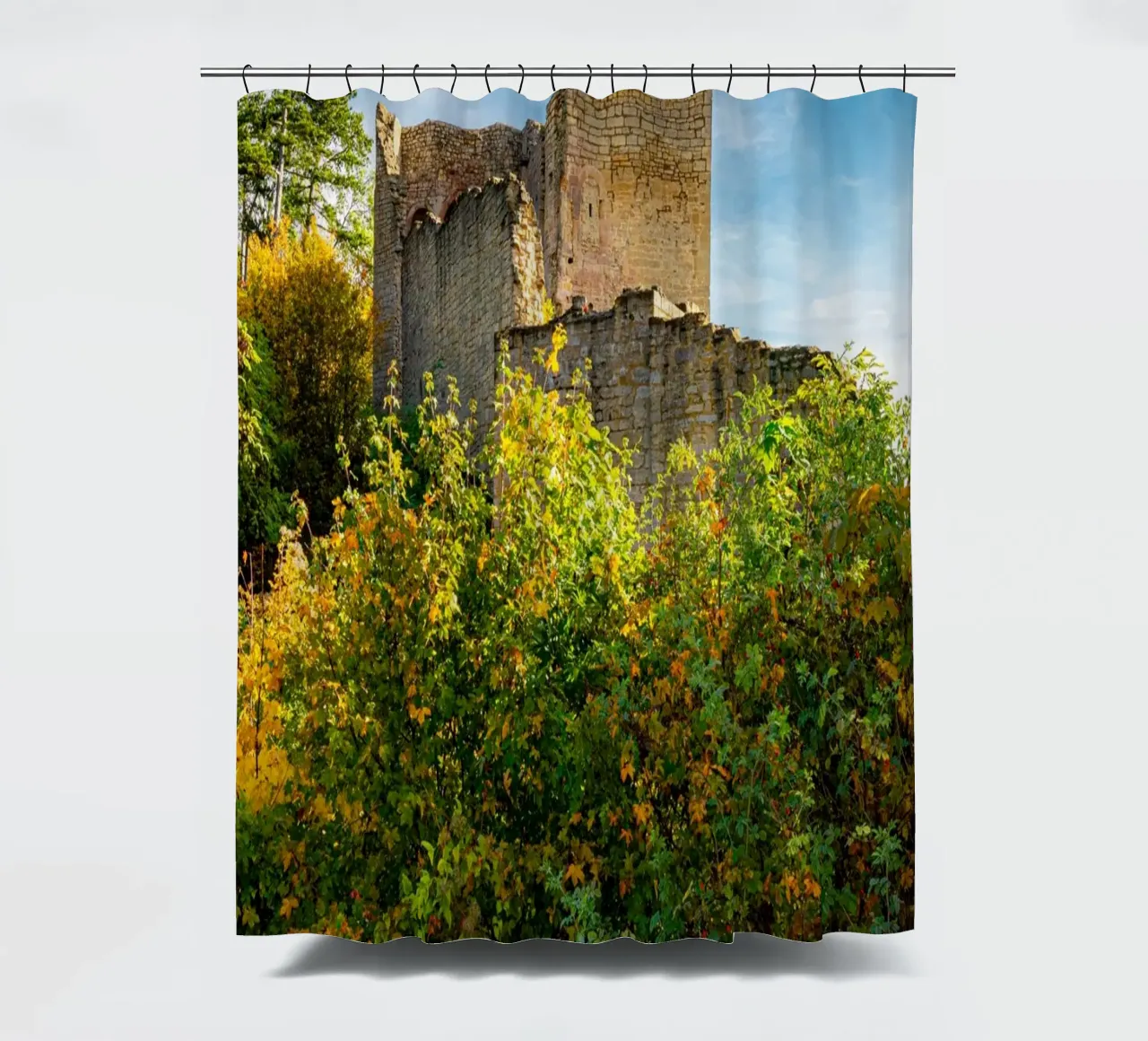 Ruins of Lobdeburg Castle shower curtain by Marcus Beckert | Fotografie