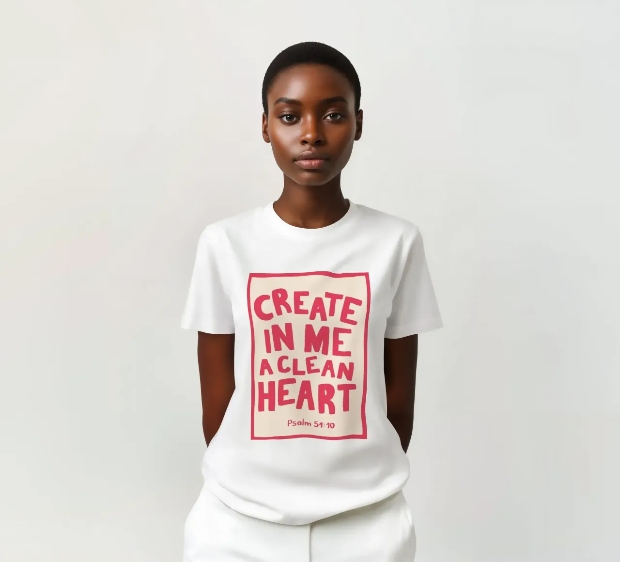 Psalm 51:10 Create in Me a Clean Heart Art Print t-shirt by vintagepod