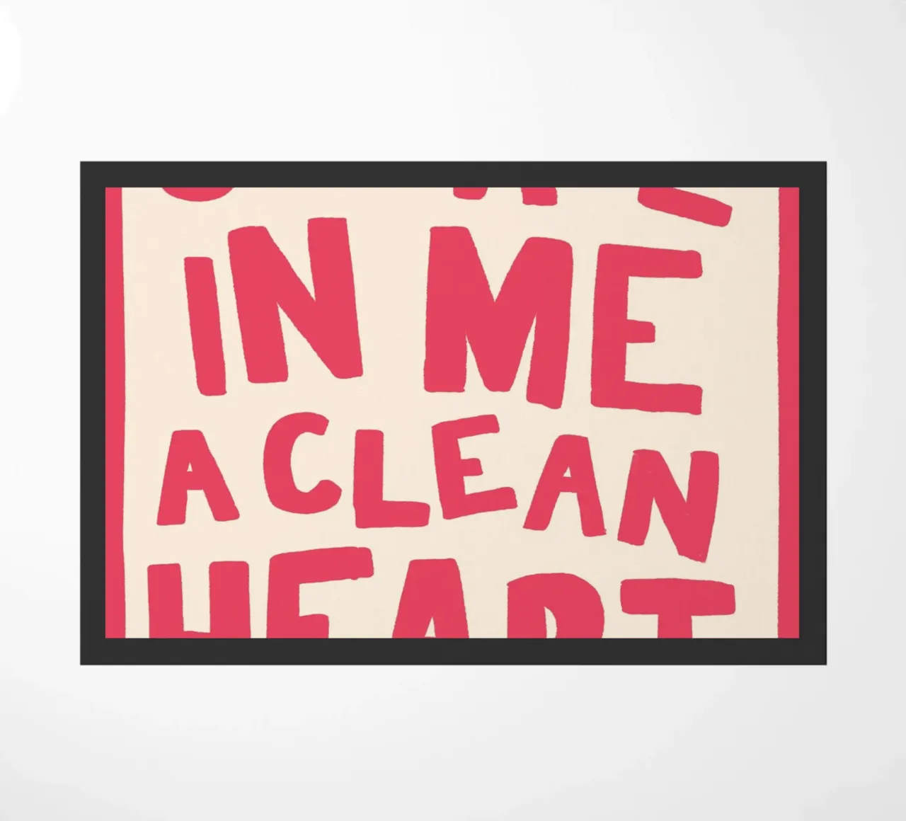 Psalm 51:10 Create in Me a Clean Heart Art Print doormat by vintagepod