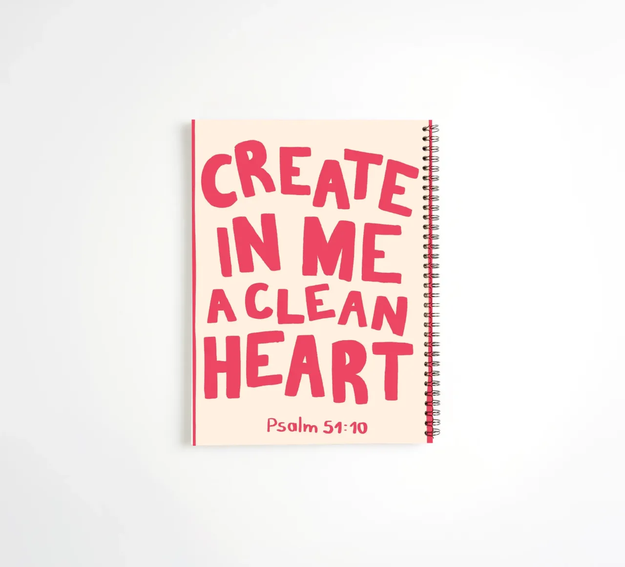 Psalm 51:10 Create in Me a Clean Heart Art Print spiral notebook by vintagepod
