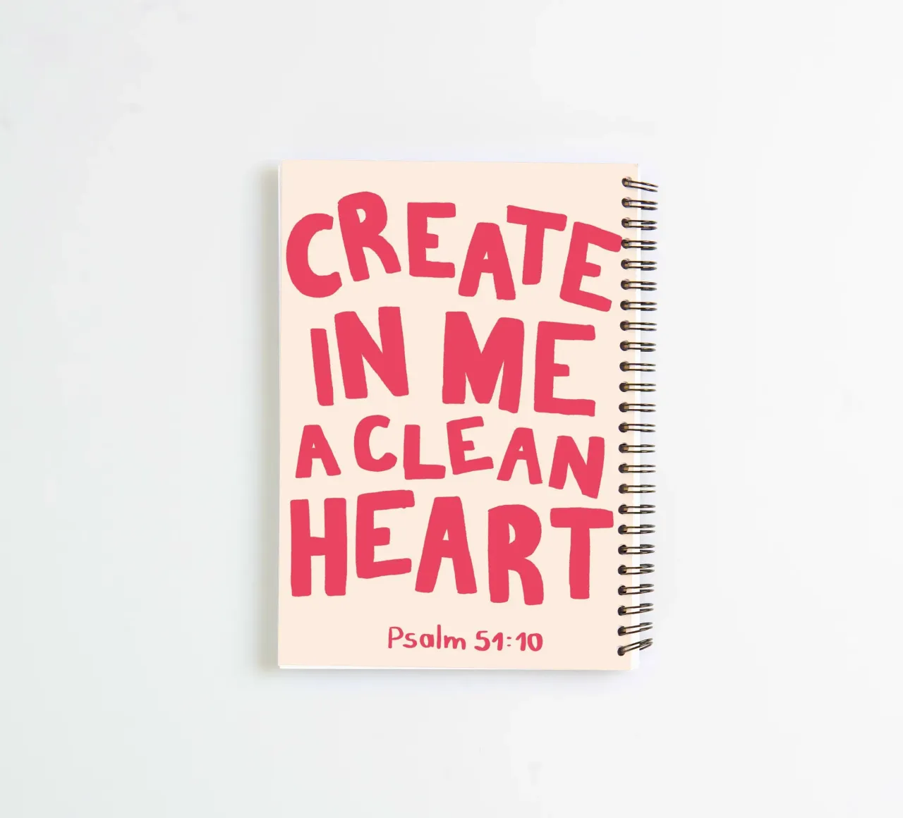 Psalm 51:10 Create in Me a Clean Heart Art Print spiral notebook by vintagepod