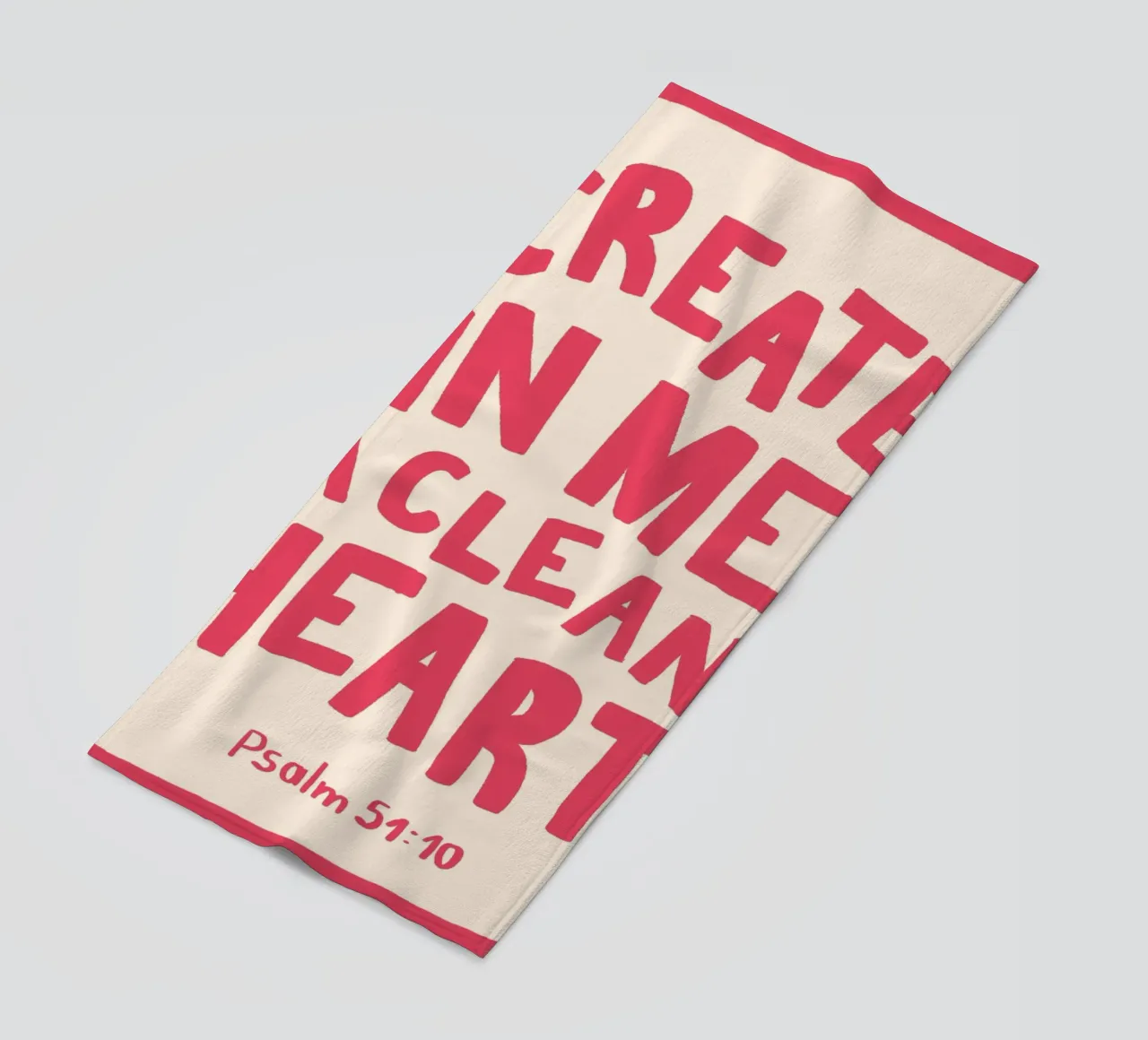Psalm 51:10 Create in Me a Clean Heart Art Print beach towel by vintagepod