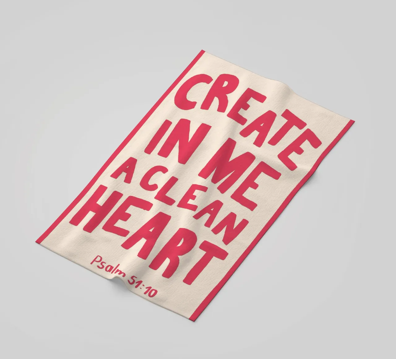 Psalm 51:10 Create in Me a Clean Heart Art Print beach towel by vintagepod