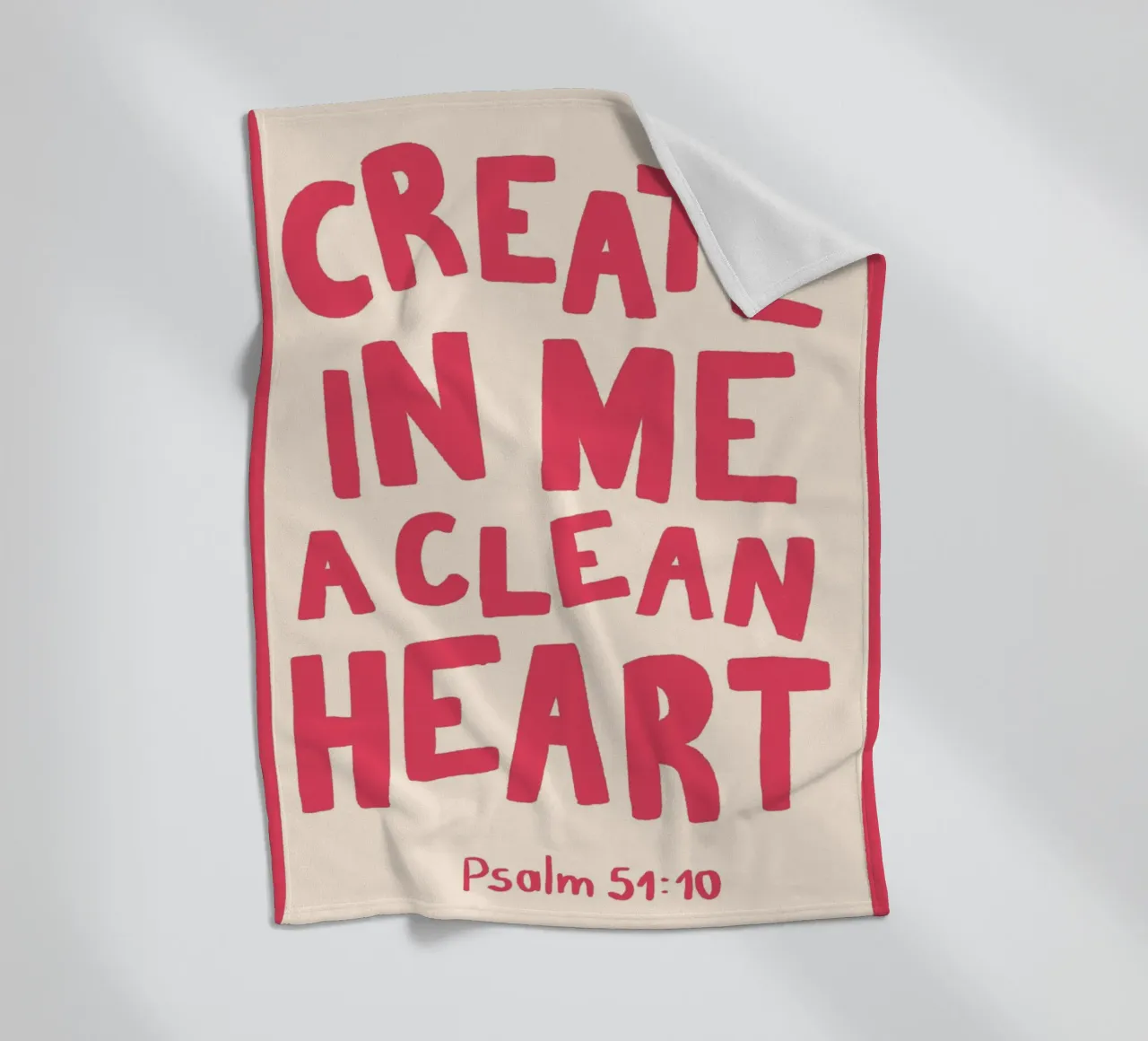 Psalm 51:10 Create in Me a Clean Heart Art Print fleece blanket by vintagepod