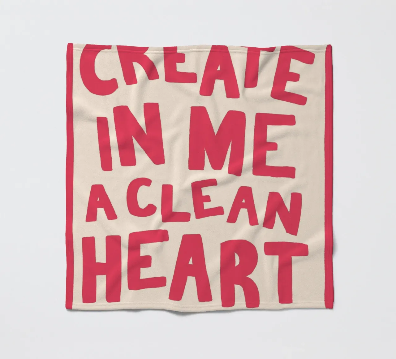 Psalm 51:10 Create in Me a Clean Heart Art Print fleece blanket by vintagepod